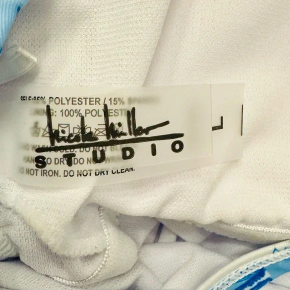 Nicole Miller Blue and White Floral One Piece Swimsuit - Picture 3 of 3